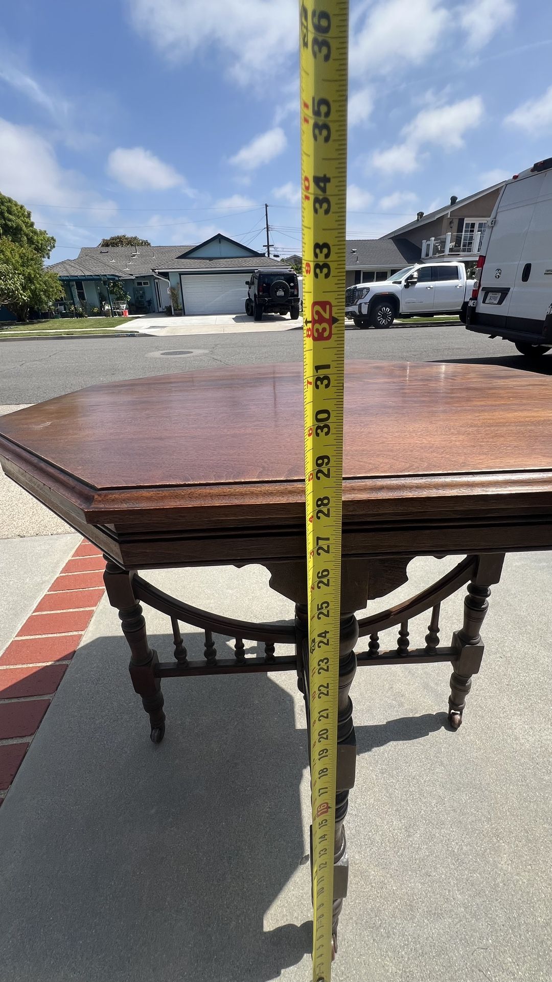 Octagon Wooden Table. Good Condition. Probably 50 Years Old