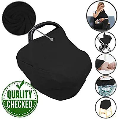 Car Seat Nursing Breastfeeding Cover, Thick Cozy Jersey Carseat Canopy Cover