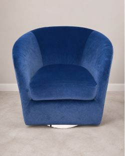 Navy Blue Velvet Swivel Accent Chair