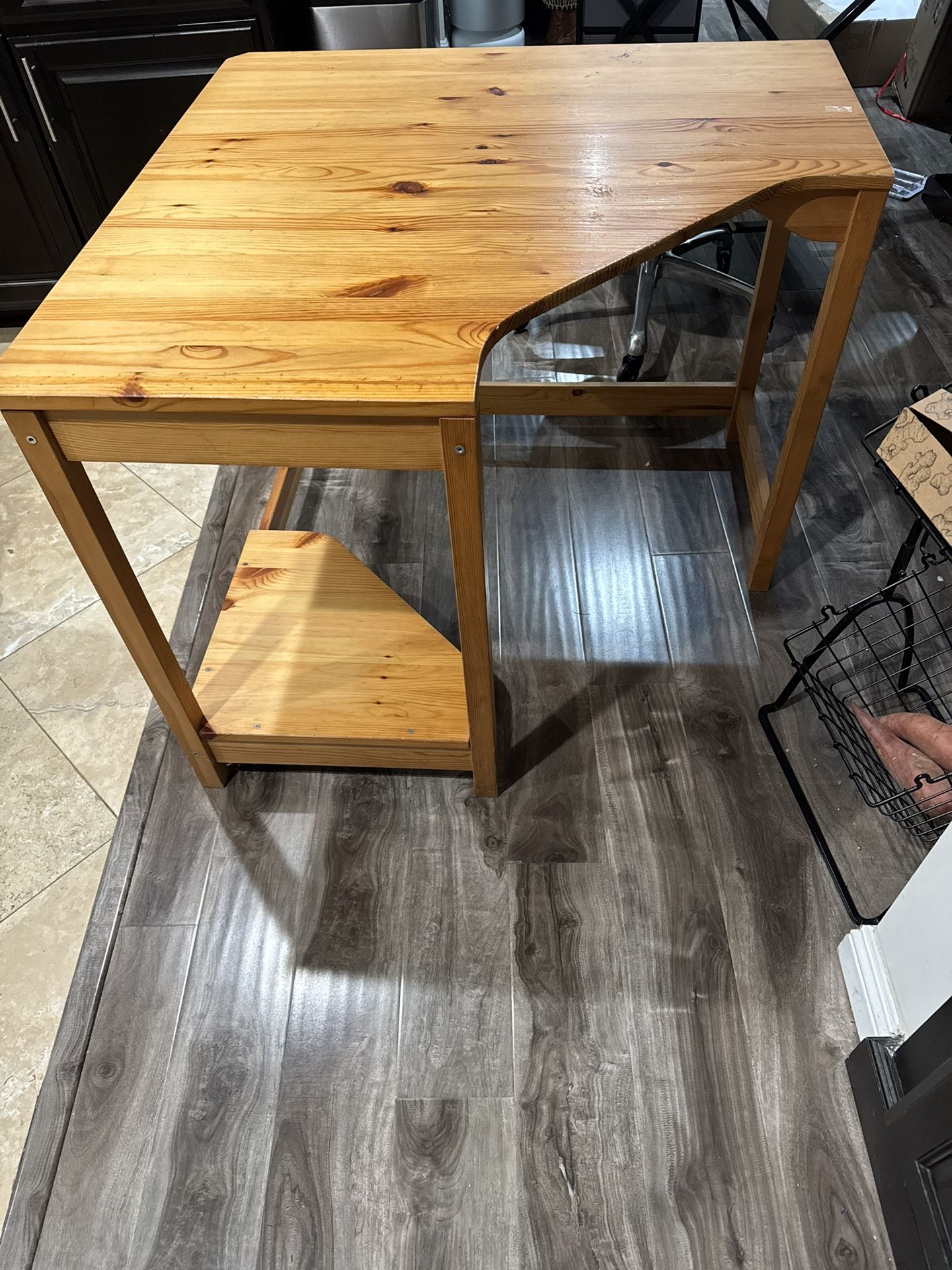 All Wood Corner Desk