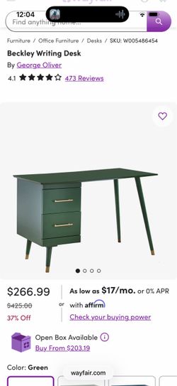 Green writing desk