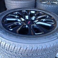 2026 NEW OEM ORIGINAL TAKEOFFS GMC YUKON DENALI PREMIUM 22 INCH TIRES BRIDGESTONE ALENZA NEW 100 % $ 2499 