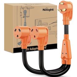 NEW 30 Amp RV Y Splitter Adapter Cord 30A Male Plug to Two 30A Female Receptacle NEMA TT-30P TT-30R Pure Copper Heavy Duty STW 10 AWG Cable for RV Cam