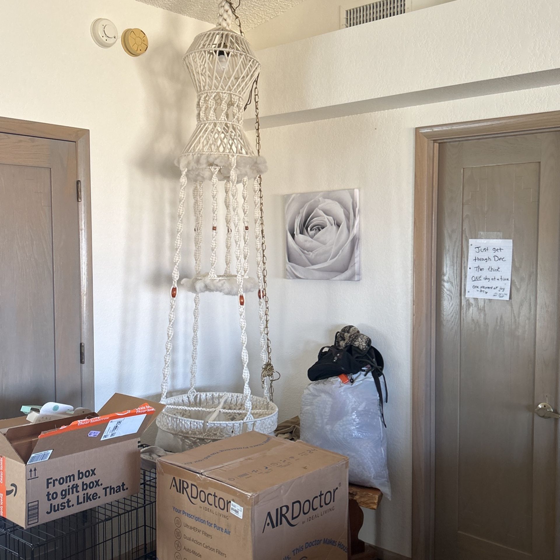 Large Macramé Lamp Unique Gift Antique