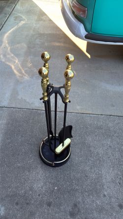 Black and Brass fireplace  .