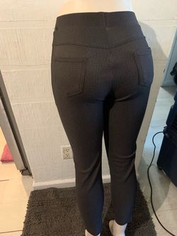 Dark Brown Textured Cropped Flare Pants