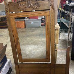 Antique Wood Mirror 