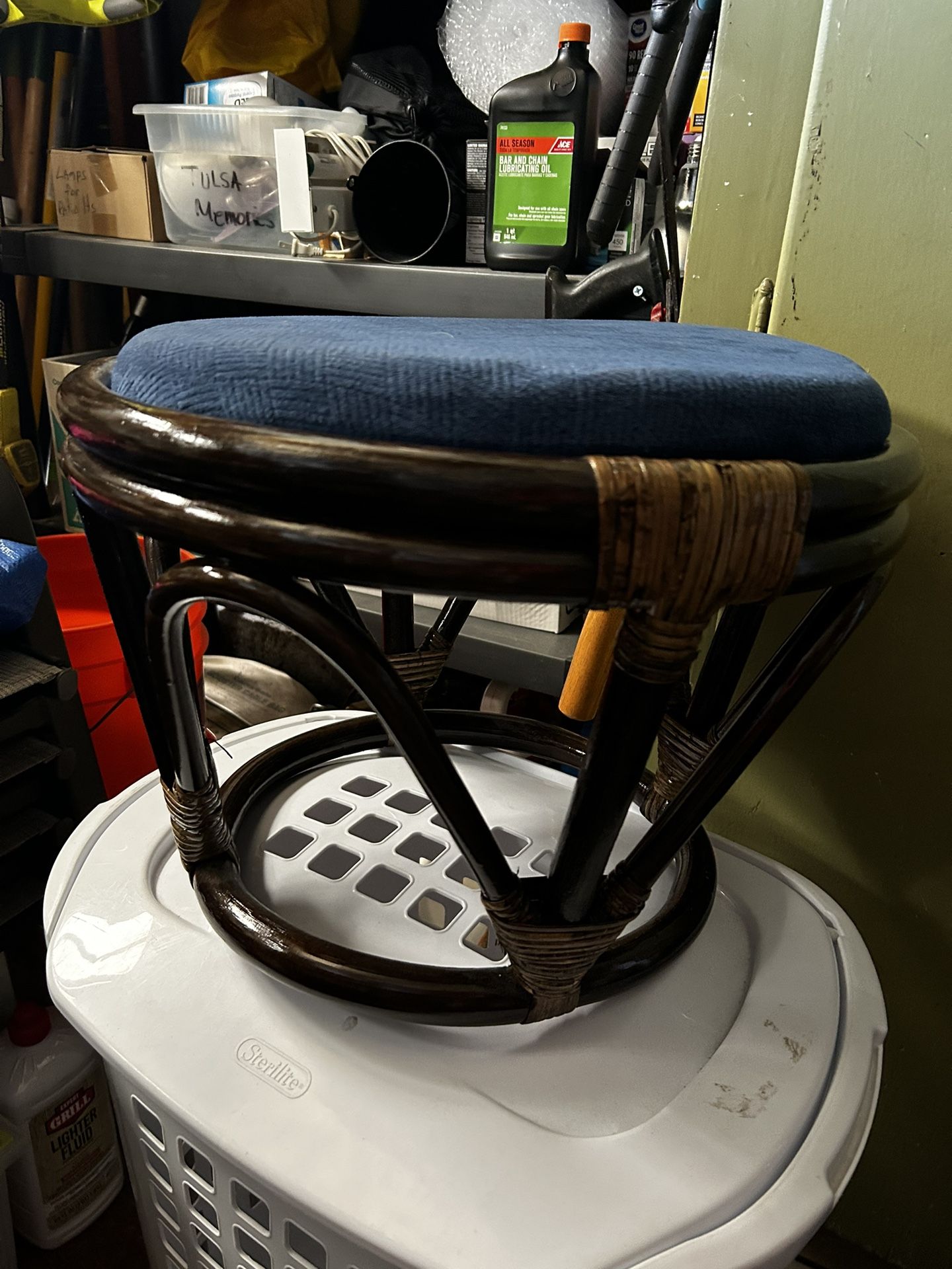 1 Rattan Wood Foot Rest W/ Pad $15