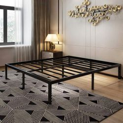 45MinST 14 Inch Platform Bed Frame/Easy Assembly Mattress Foundation / 3000lbs Heavy Duty Steel Slat/Noise Free/No Box Spring Needed, Queen