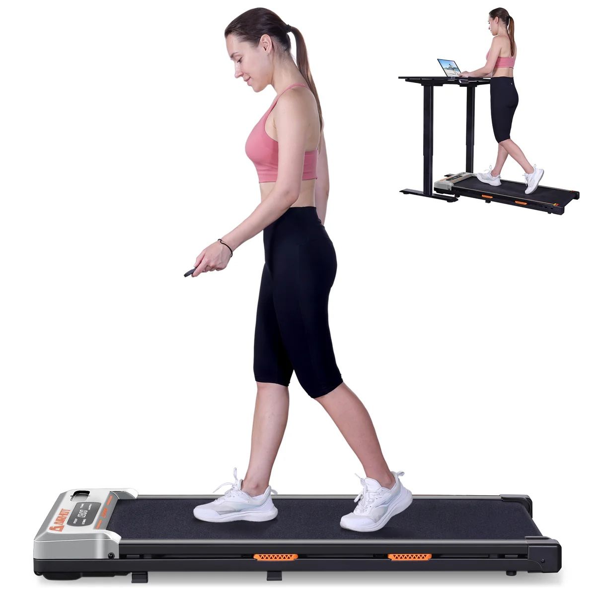 Walking Pad, 2 in 1 Under Desk Treadmill of Compact Space, 2.5HP Quiet Desk Treadmill