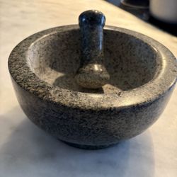 Brand New Granite Mortar & Pestle Molcajete Bowl Polished 