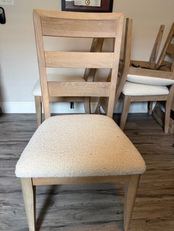 Set of 6 Light Wood Dining Chairs