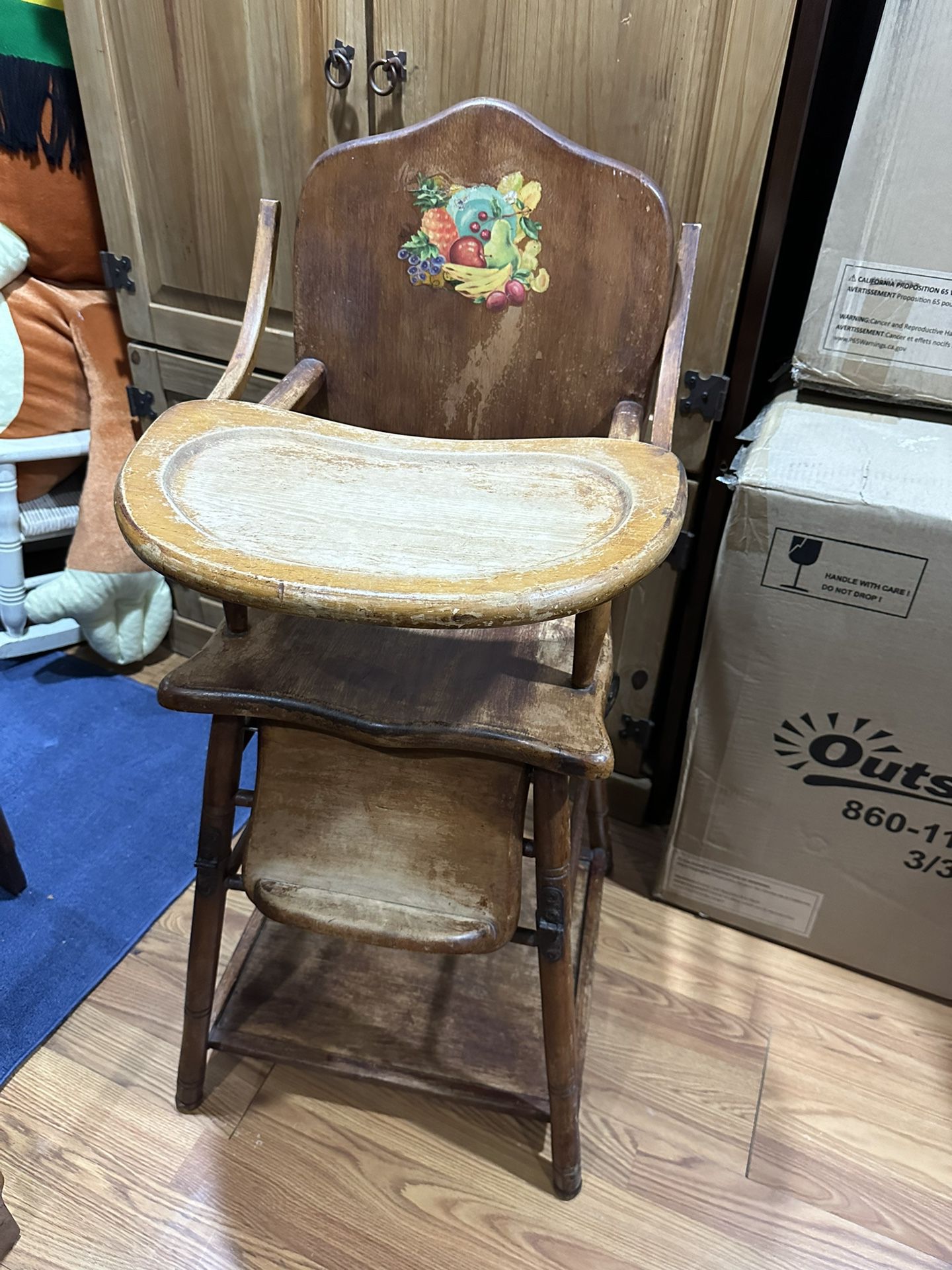 Vintage Antique High Chair Convertible 