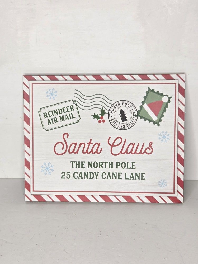 Letter To Santa Claus Envelope Wall Sign