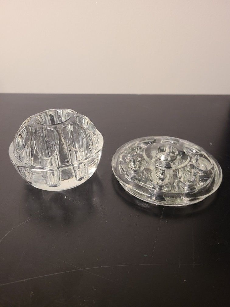 Choice of Vintage Clear Glass Flower Frog