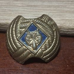 Vintage Boy Scout Neck Kerchief Scarf Ring Holder Slide Cub Scouts Wolf