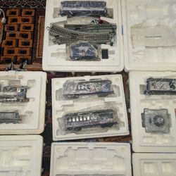 Hawthorne Village Moonlight Express Train Set With Certificates Of Authenticity