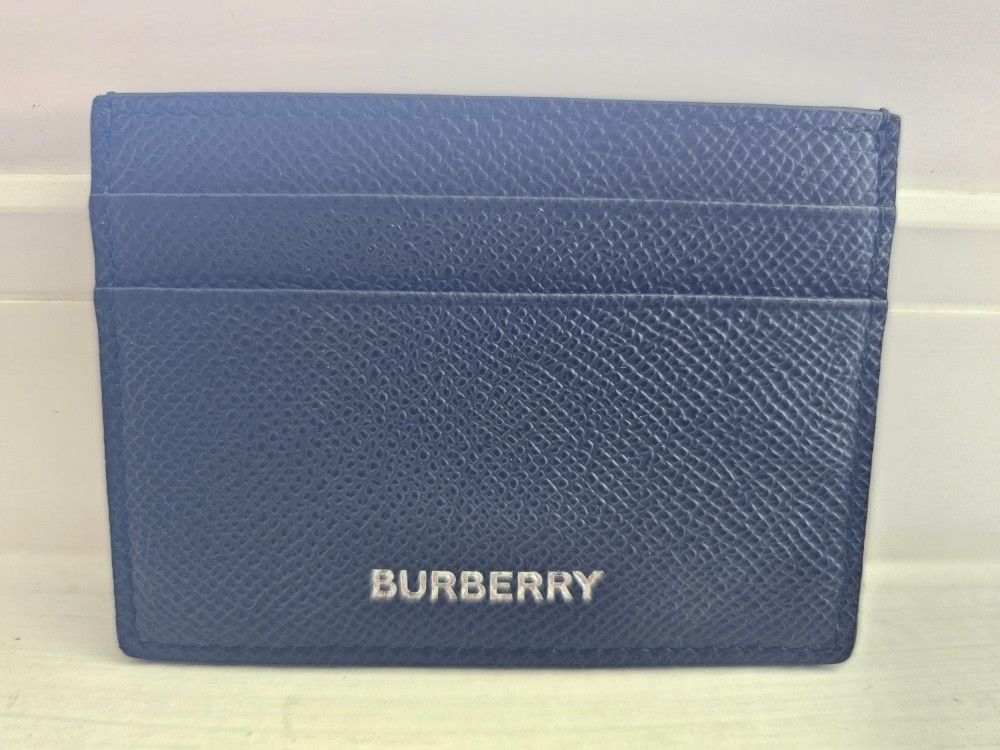 Brand New Burberry Navy Blue Leather Card Holder