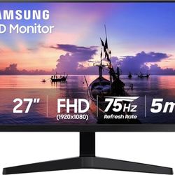 Samsung 27' T35F Series FHD 1080p Computer Monitor, 75Hz, IPS Panel, HDMI, VGA (D-Sub), AMD FreeSync, Wall Mountable, Game Mode, 3-Sided Border-Less, 