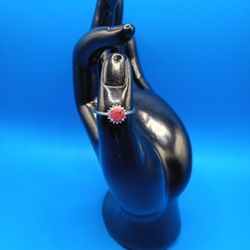 Ruby Diamond Ring 925 Silver Size 7