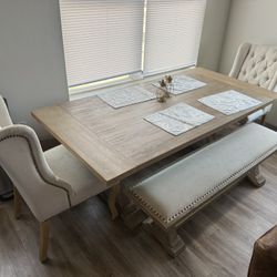 Dining Room Table, Benches, Chairs, Z Galleries