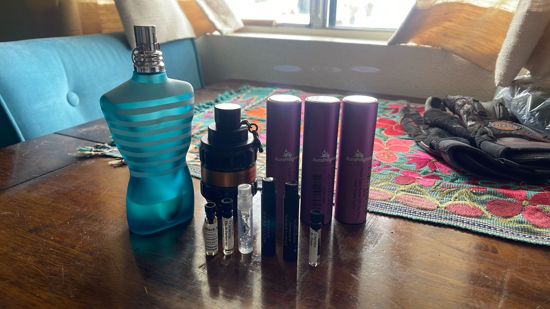 Cologne Fragrance Sample Lot And Partial Bottle Bundle