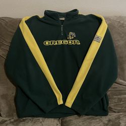 Vintage Oregon Ducks Heisman Collection Green Yellow Reebok Sweatshirt Mens XL