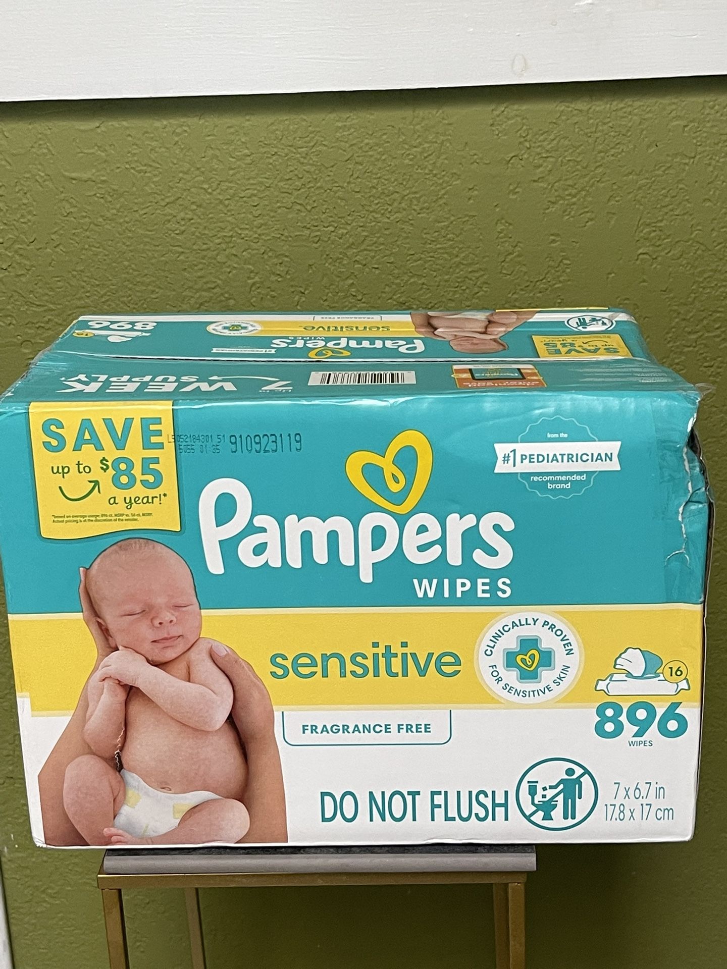 Pampers Sensitive Baby Wipes, Fragrance Free. $25