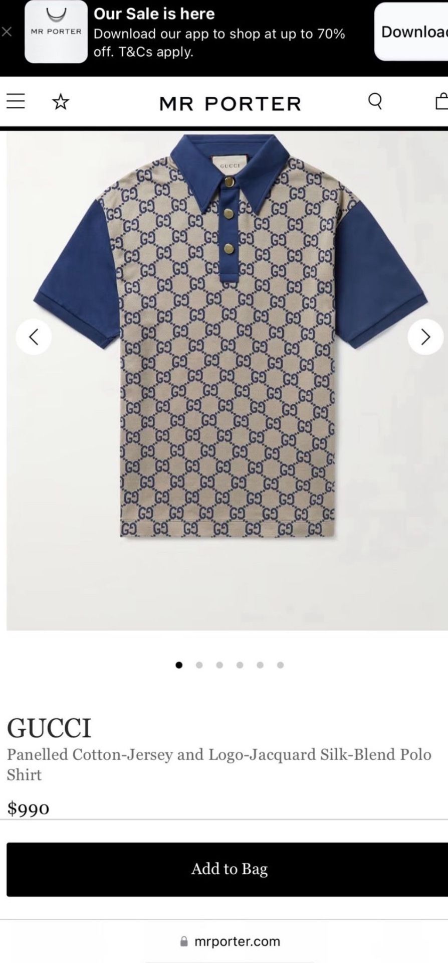 GUCCI Panelled Cotton-Jersey and Logo-Jacquard Silk-Blend Polo Shirt