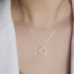 Silver Circle Necklace 
