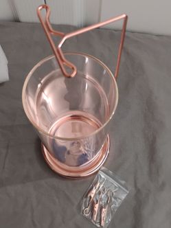 NEW Rose Gold Glass Incense Stand Triple Holder