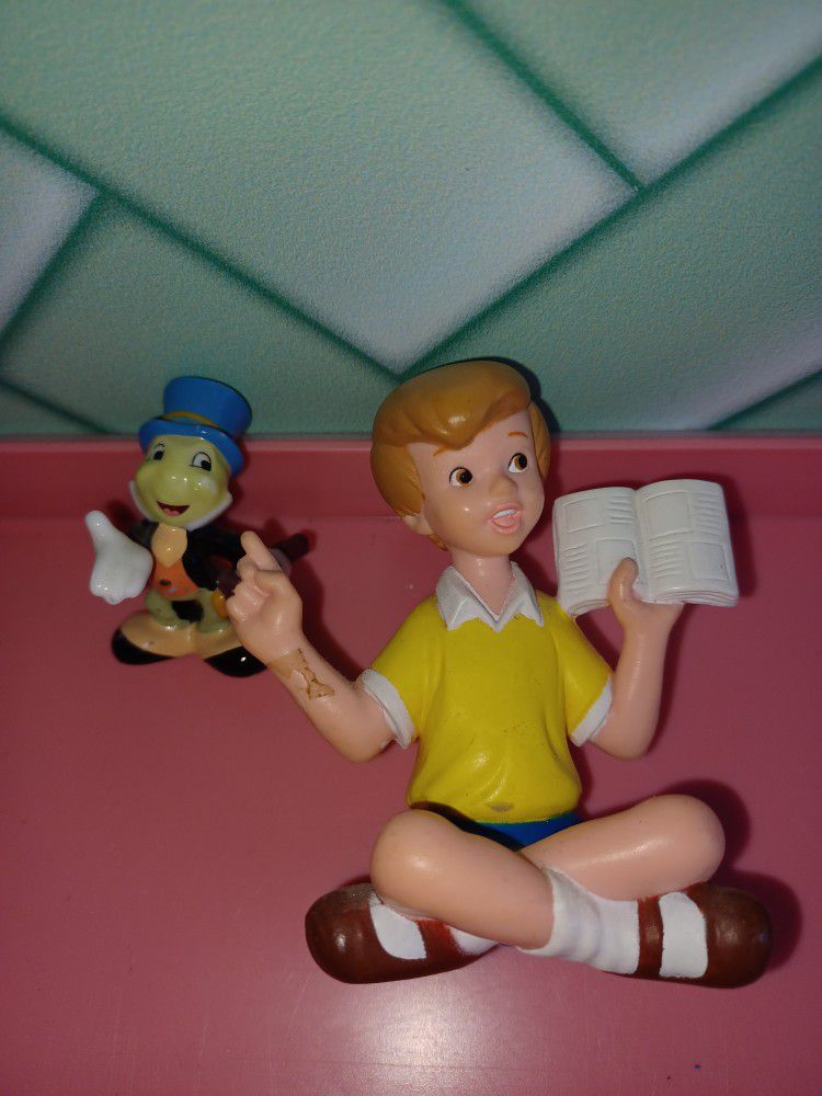 Vintage, Christopher Robin And Jimmy The Cricket Figurines