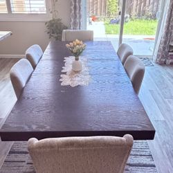 Convertible Dining Table Set – Seats 4 to 6 – 6 Chairs Included