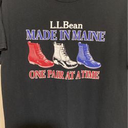 LL Bean Made In Maine Tshirt, Black Size Medium