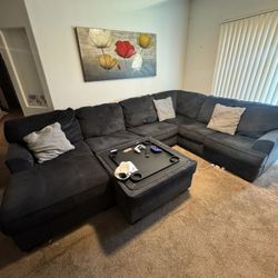 Blue Grayish  Sectional 