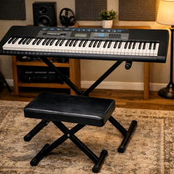 Casio CTK-2550 61-Key Keyboard Bundle + Stand + Bench + Pedal + Alfred Book (Box Included)