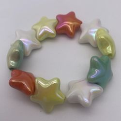 Multicolored Ceramic Star Emblem Bracelet