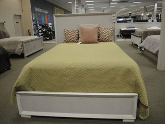 Queen Panel Bed - Antique White | Headboard