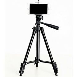 46” Portable Professional Adjustable Camera Tripod Stand Mount + Cell Phone Holder for Apple iPhone and Android phones