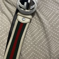 White Gucci Belt