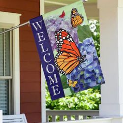 Large Monarch Butterfly ‘Welcome’ Spring House & Garden Flag