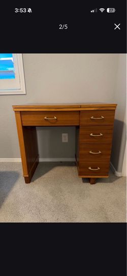 Vintage Oak Sewing Cabinet / Desk
