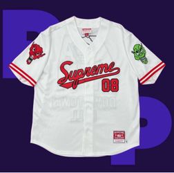Supreme Mitchell & Ness Downtown Hell Baseball Jersey (Medium)
