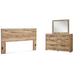 Hyanna King Panel Headboard with Mirrored Dresser Huge Bargain Bash