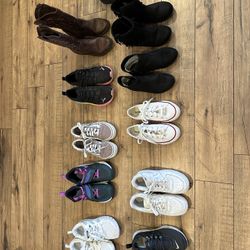 Kids Shoe Lot Nike Vans Converse Puma Cat&Jack 