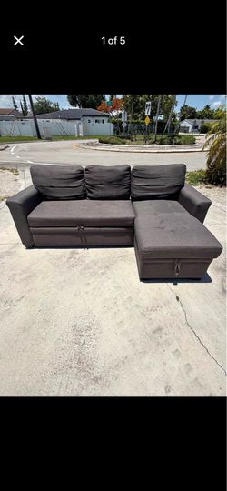 Gray sectional couch