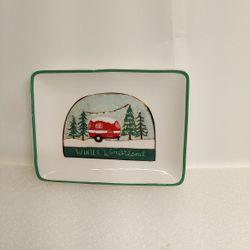 Creative Co-op © Little E Studio Winter Wonderland Camper Tea Bag Trinket Soap 