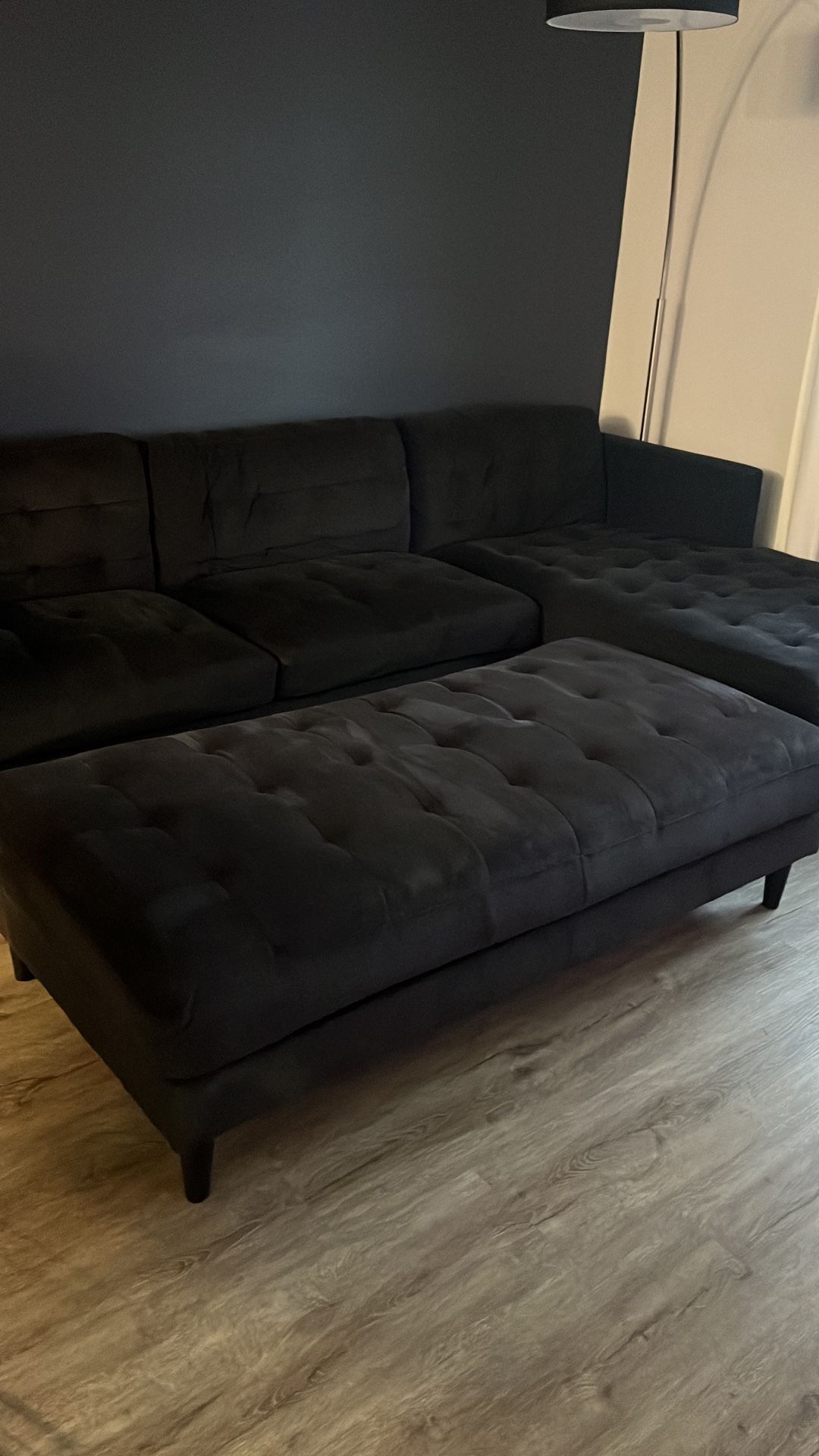 Dark Blue L Sofa