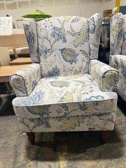 Wingback Chair & Floral Accent Chair for Living Room Occasional Side Chair Arms and High Back