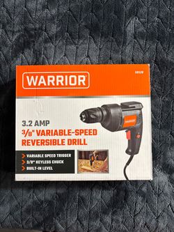 WARRIOR 3.2 Amp 3/8” Variable-Speed Reversible Drill – Like New